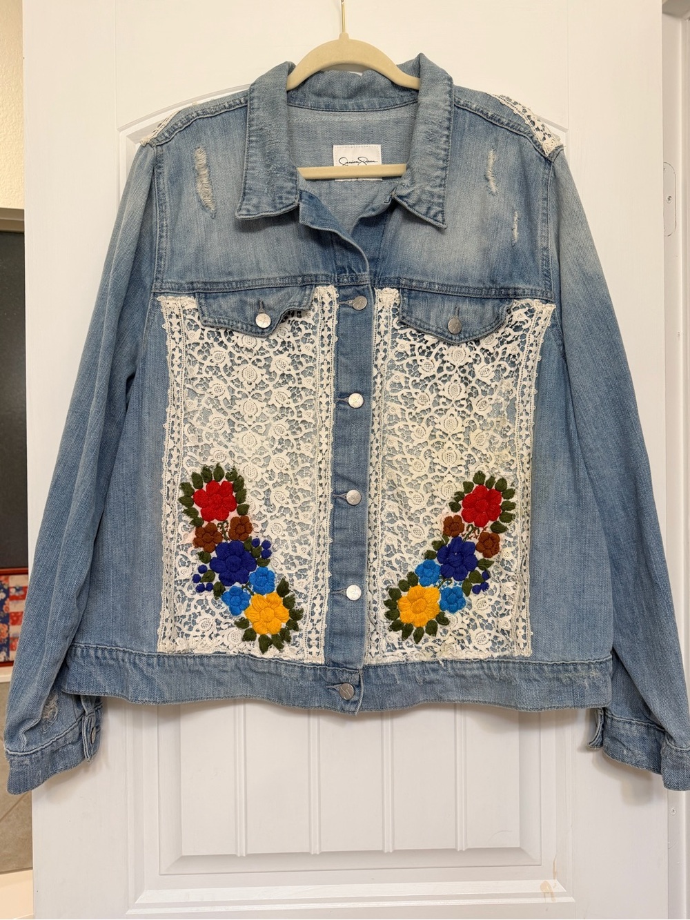 Jessica Simpson Light Blue Denim Shirt Jacket - Picture 2 of 4
